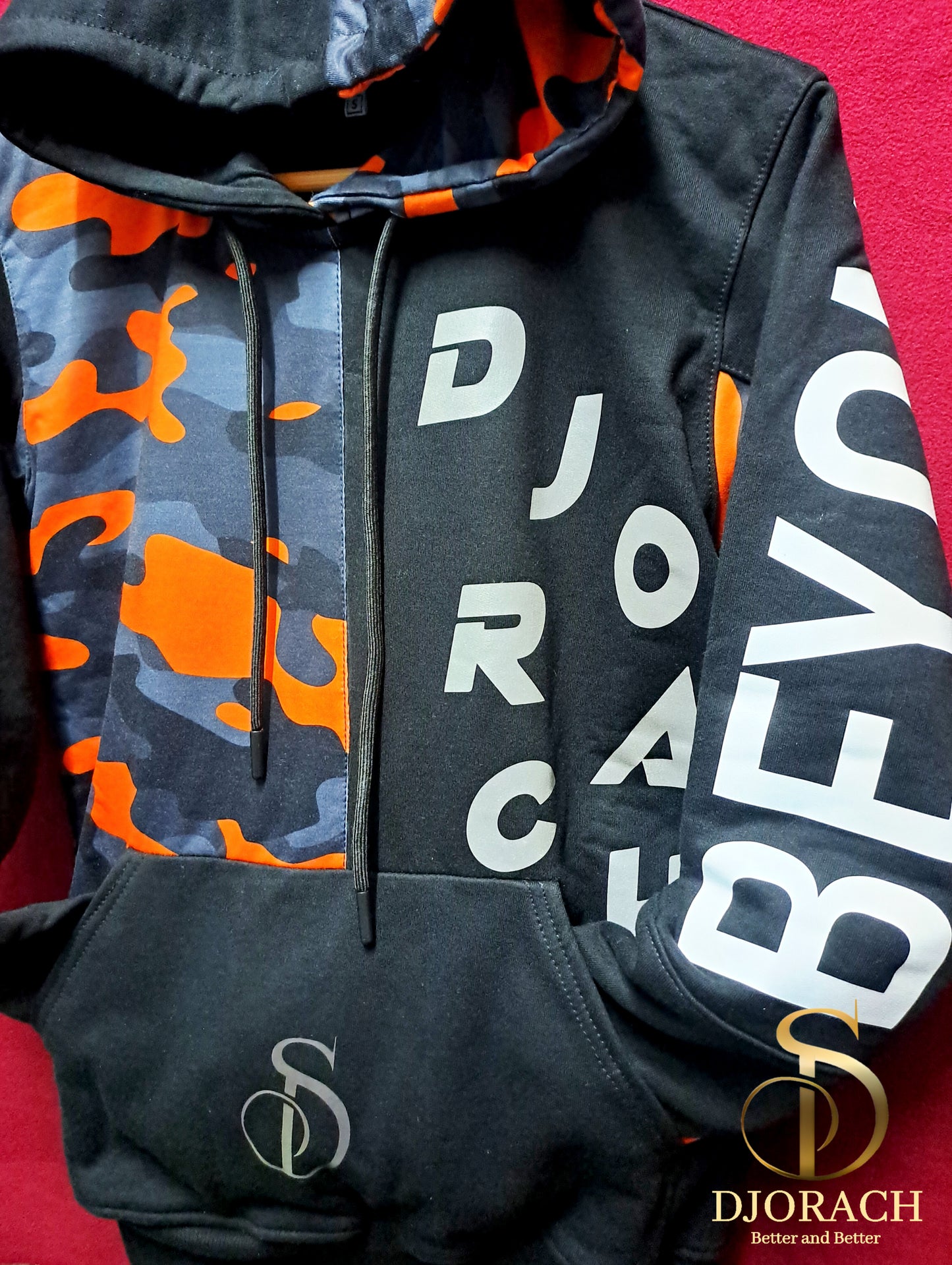 Sudadera camuflada naranja para hombre
