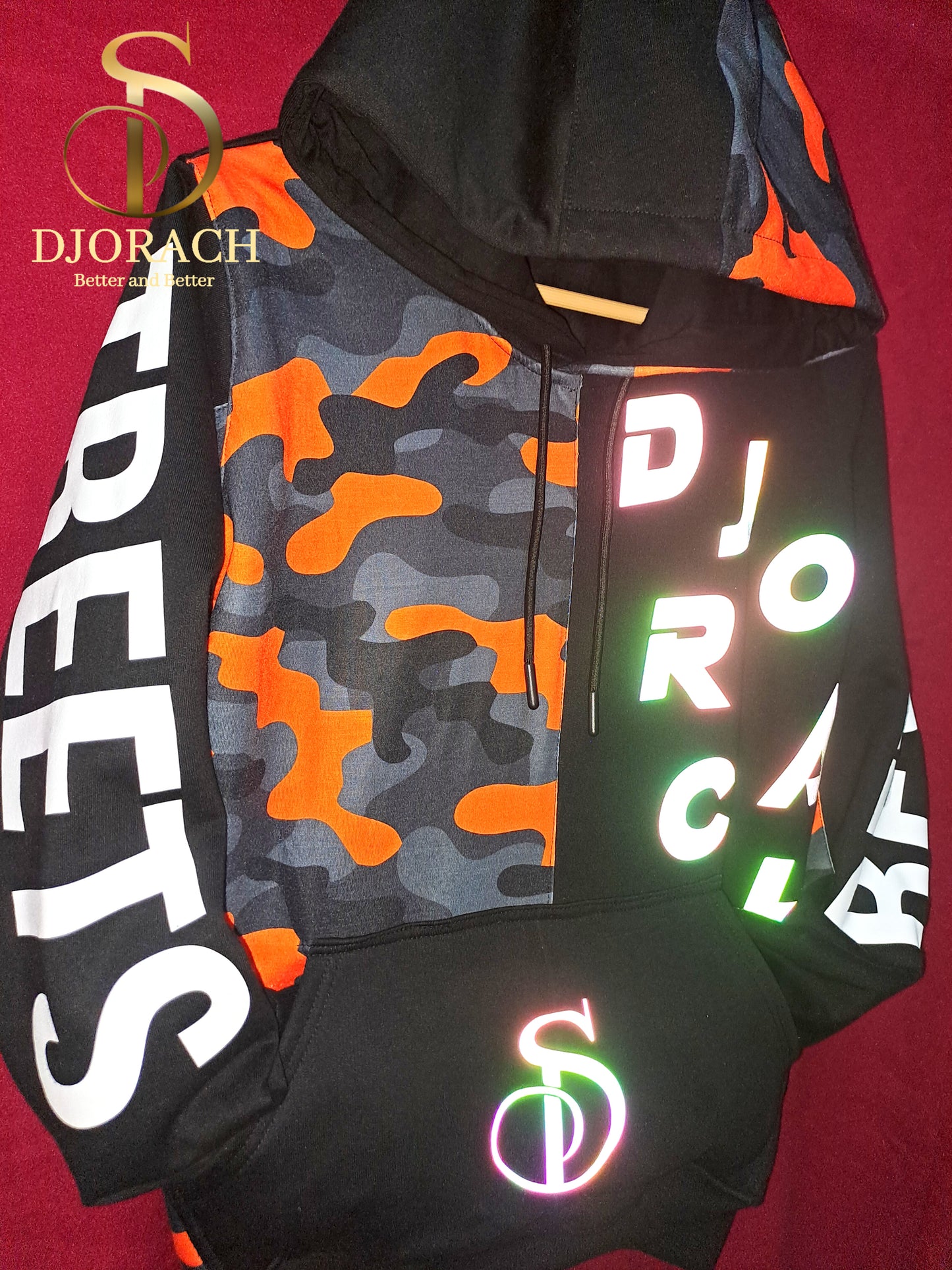 Casaca camuflada urbana color naranja unisex