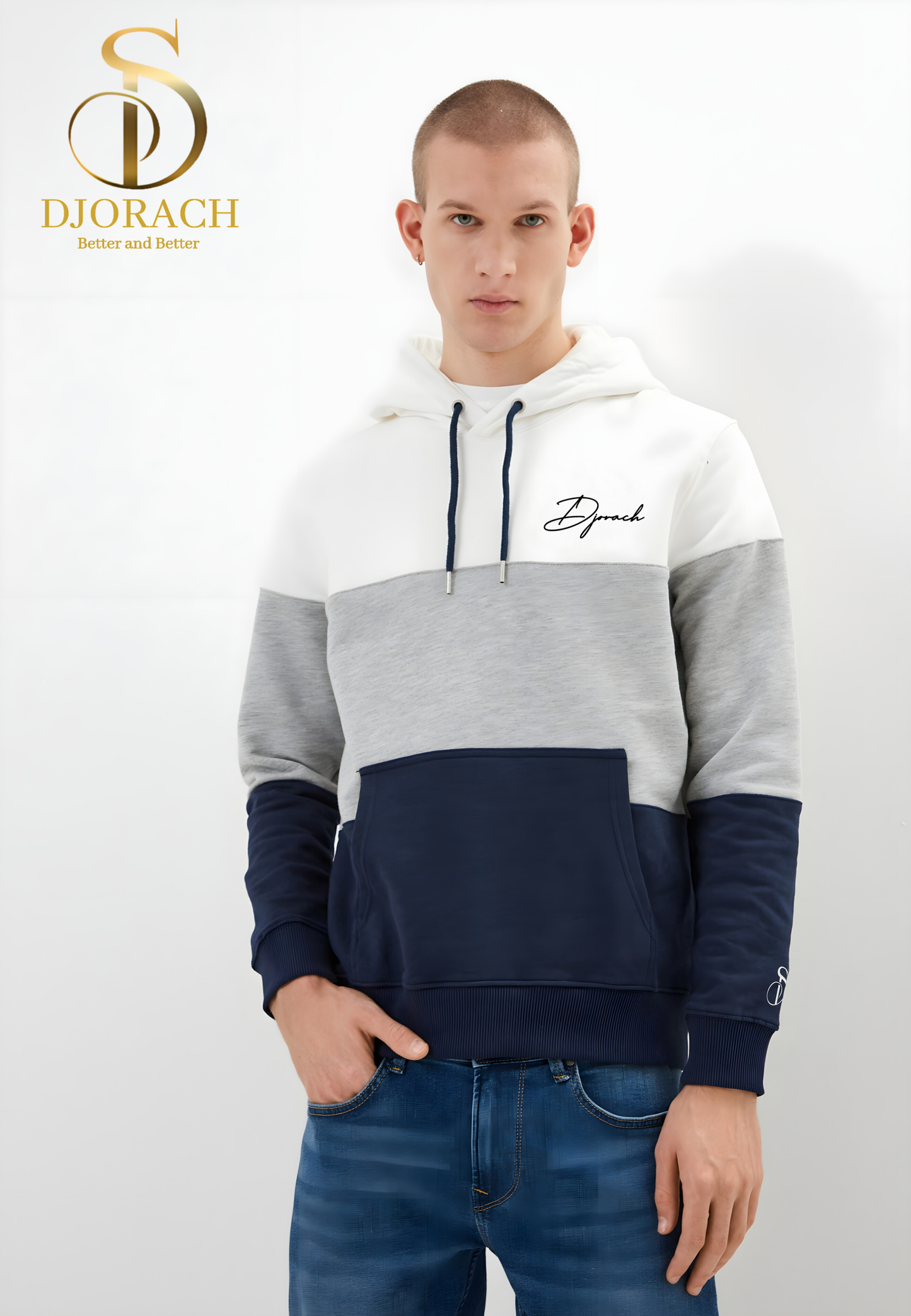 Polera De hombre Square, con diseño tricolor