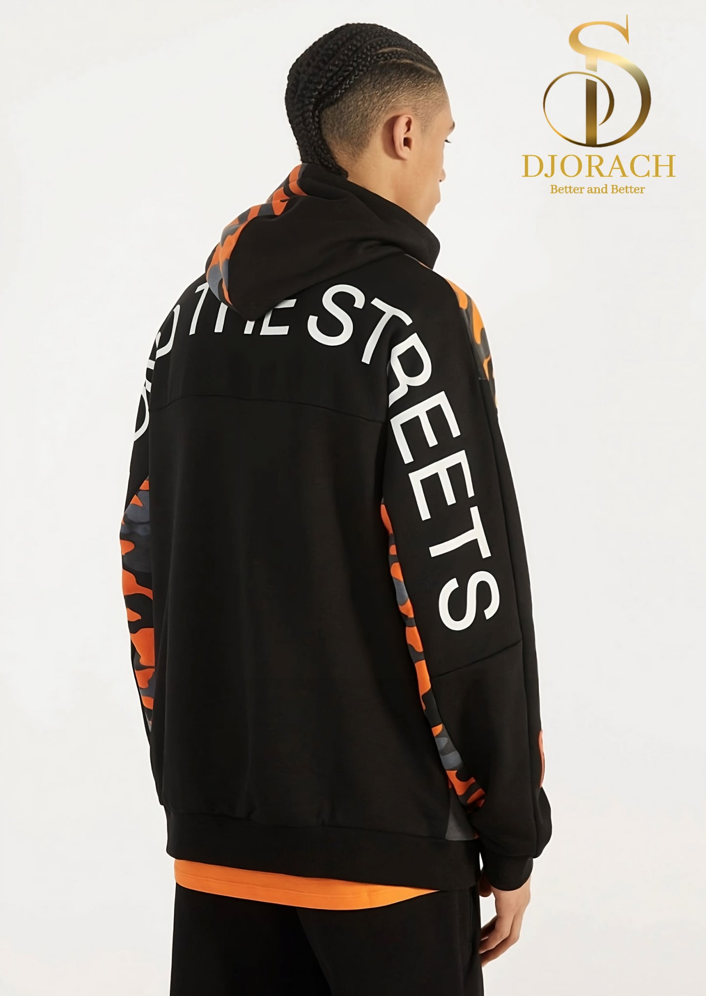 Sudadera camuflada naranja para hombre
