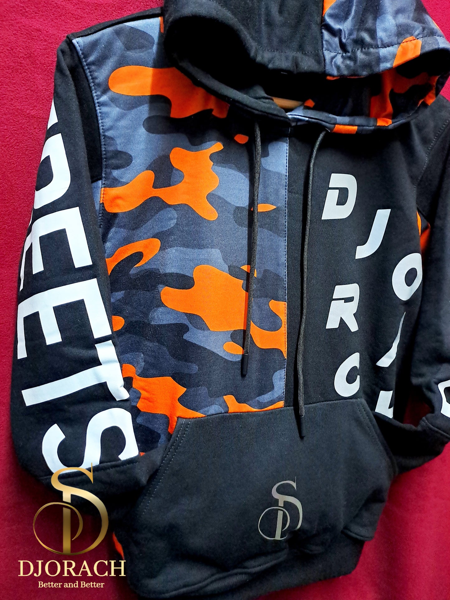 Sudadera camuflada naranja para hombre