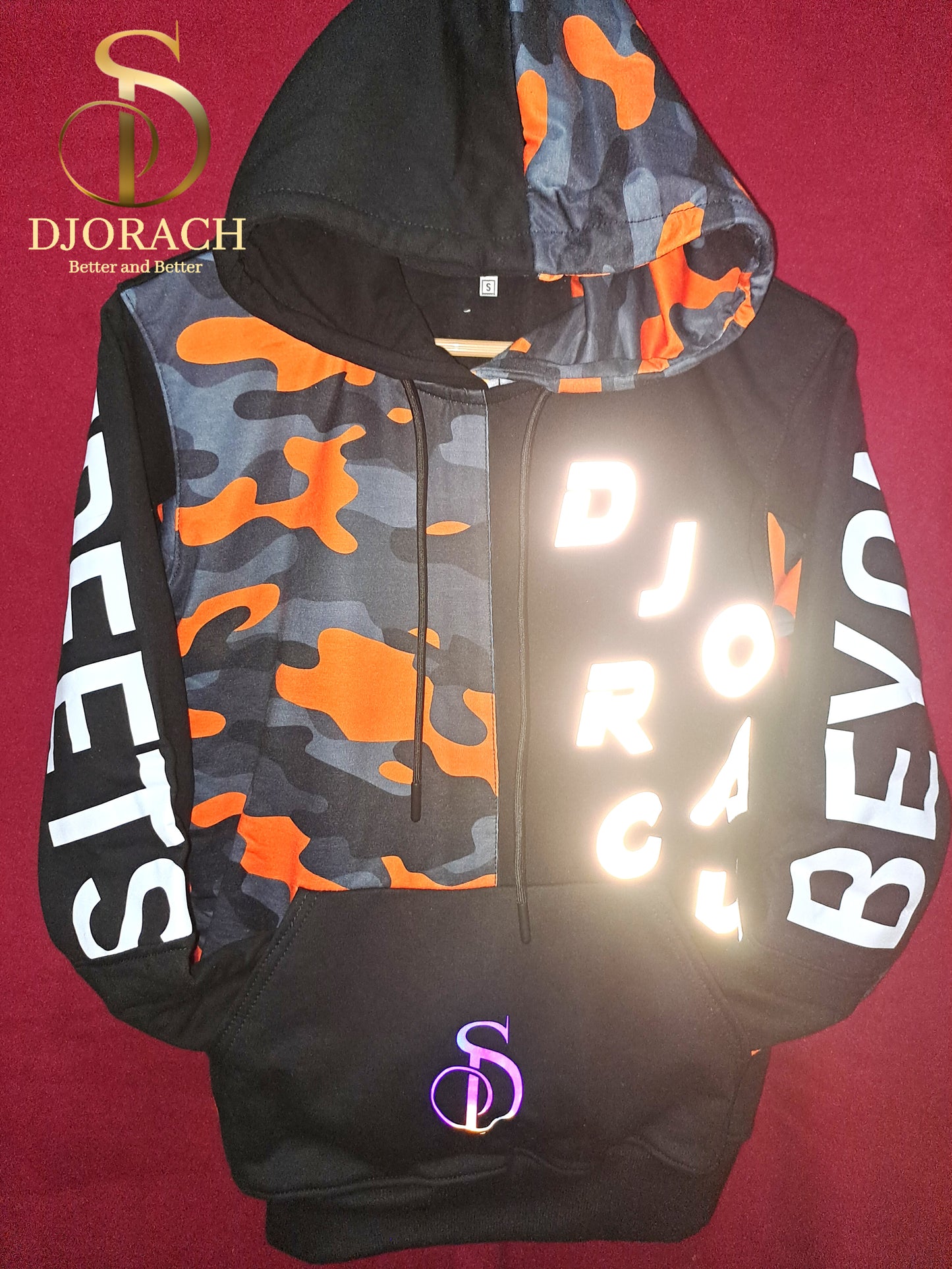 Sudadera camuflada naranja para hombre