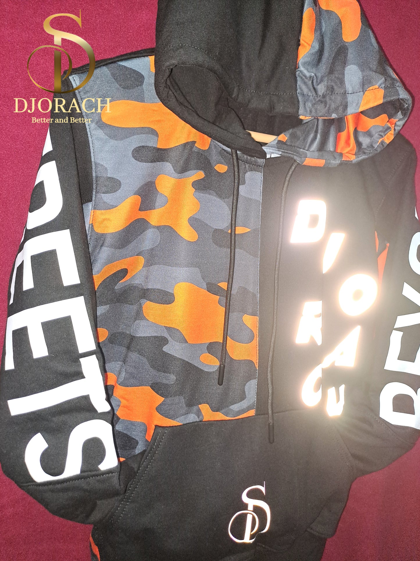 Sudadera camuflada naranja para hombre